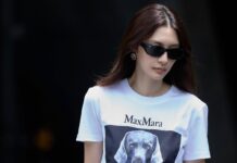 Max Mara นำเสนอเสื้อยืดพิมพ์ลายสุนัขเวมาราเนอร์ในเฉดสีใหม่